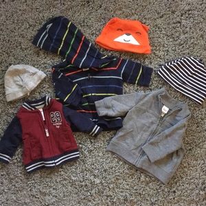 Lot of jackets with coordinating hats boys newborn